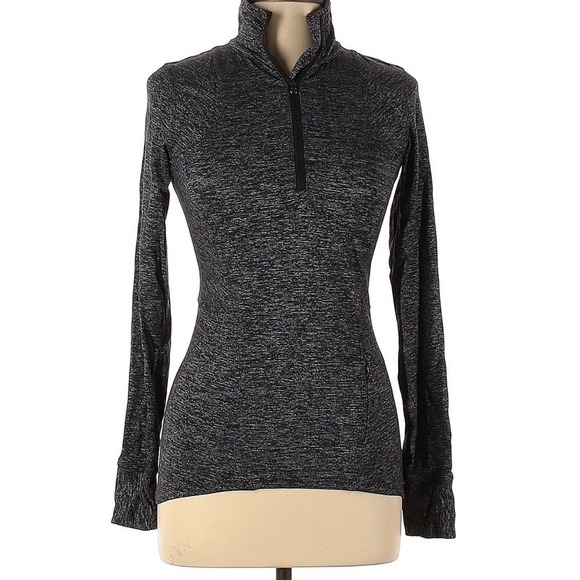 Lululemon Women's Size 4 Henley Sweater HALF ZIPPER‎ Black Long Sleeve Nylon - Picture 1 of 13